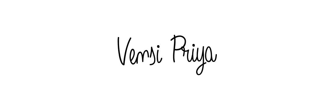 How to make Vensi Priya name signature. Use Angelique-Rose-font-FFP style for creating short signs online. This is the latest handwritten sign. Vensi Priya signature style 5 images and pictures png
