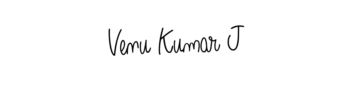You should practise on your own different ways (Angelique-Rose-font-FFP) to write your name (Venu Kumar J) in signature. don't let someone else do it for you. Venu Kumar J signature style 5 images and pictures png