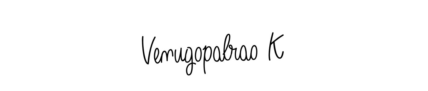 Create a beautiful signature design for name Venugopalrao K. With this signature (Angelique-Rose-font-FFP) fonts, you can make a handwritten signature for free. Venugopalrao K signature style 5 images and pictures png