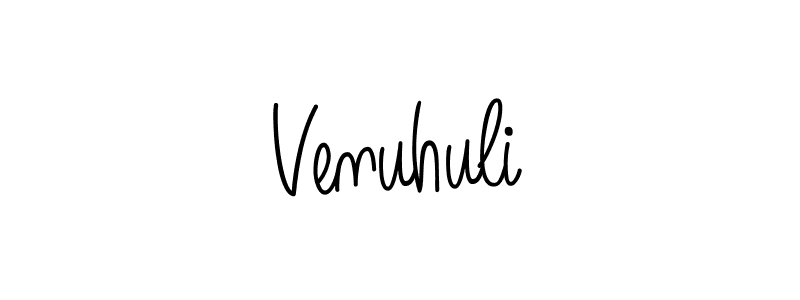 Venuhuli stylish signature style. Best Handwritten Sign (Angelique-Rose-font-FFP) for my name. Handwritten Signature Collection Ideas for my name Venuhuli. Venuhuli signature style 5 images and pictures png