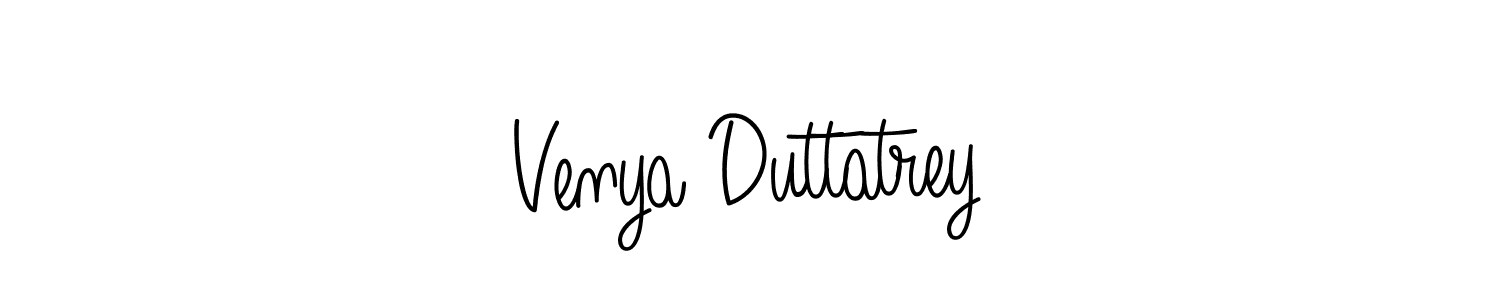 The best way (Angelique-Rose-font-FFP) to make a short signature is to pick only two or three words in your name. The name Venya Duttatrey include a total of six letters. For converting this name. Venya Duttatrey signature style 5 images and pictures png