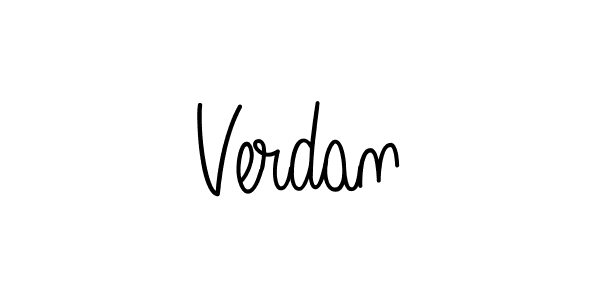 Use a signature maker to create a handwritten signature online. With this signature software, you can design (Angelique-Rose-font-FFP) your own signature for name Verdan. Verdan signature style 5 images and pictures png