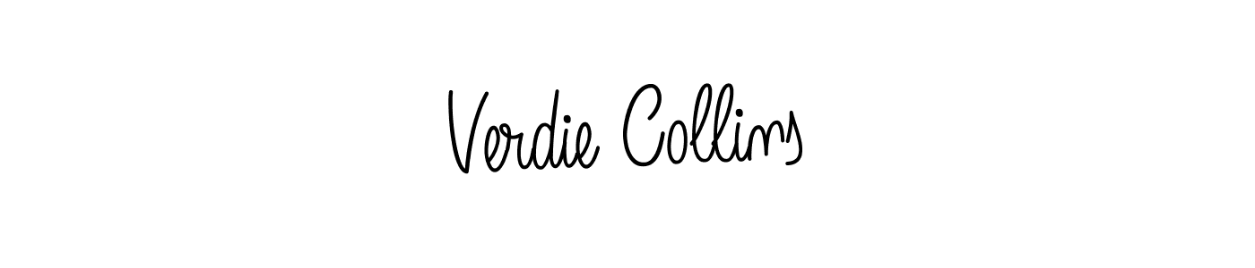 Verdie Collins stylish signature style. Best Handwritten Sign (Angelique-Rose-font-FFP) for my name. Handwritten Signature Collection Ideas for my name Verdie Collins. Verdie Collins signature style 5 images and pictures png