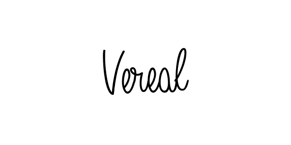 How to make Vereal name signature. Use Angelique-Rose-font-FFP style for creating short signs online. This is the latest handwritten sign. Vereal signature style 5 images and pictures png