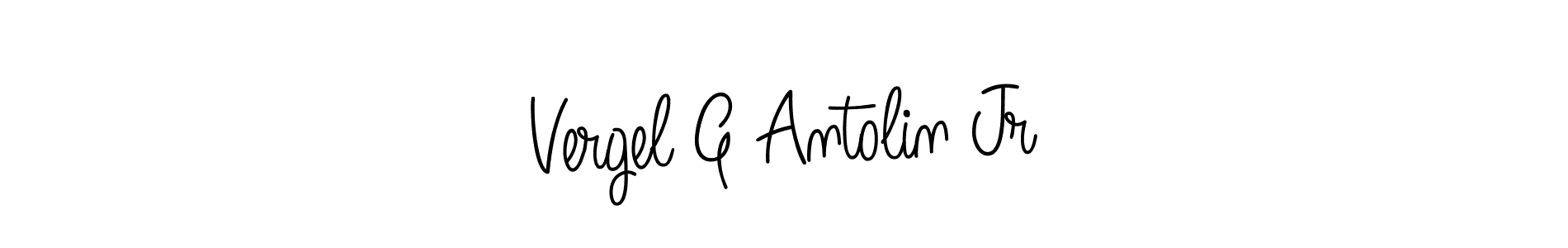 How to Draw Vergel G Antolin Jr signature style? Angelique-Rose-font-FFP is a latest design signature styles for name Vergel G Antolin Jr. Vergel G Antolin Jr signature style 5 images and pictures png