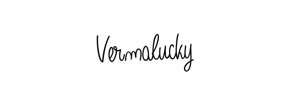 How to make Vermalucky name signature. Use Angelique-Rose-font-FFP style for creating short signs online. This is the latest handwritten sign. Vermalucky signature style 5 images and pictures png