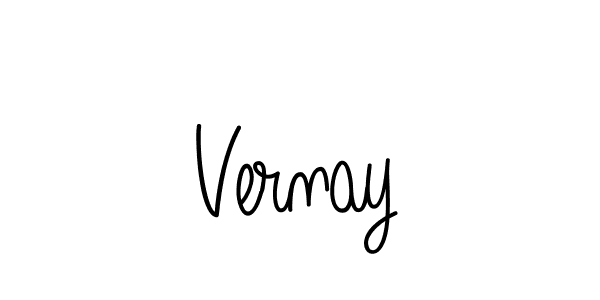 Use a signature maker to create a handwritten signature online. With this signature software, you can design (Angelique-Rose-font-FFP) your own signature for name Vernay. Vernay signature style 5 images and pictures png