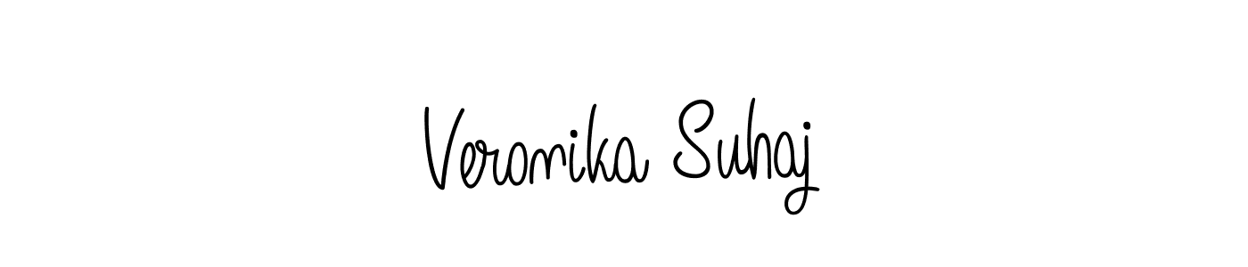 Use a signature maker to create a handwritten signature online. With this signature software, you can design (Angelique-Rose-font-FFP) your own signature for name Veronika Suhaj. Veronika Suhaj signature style 5 images and pictures png