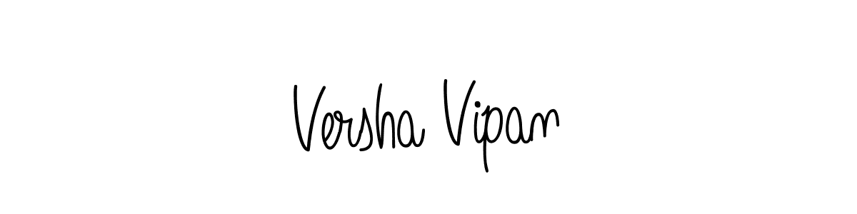 How to make Versha Vipan name signature. Use Angelique-Rose-font-FFP style for creating short signs online. This is the latest handwritten sign. Versha Vipan signature style 5 images and pictures png
