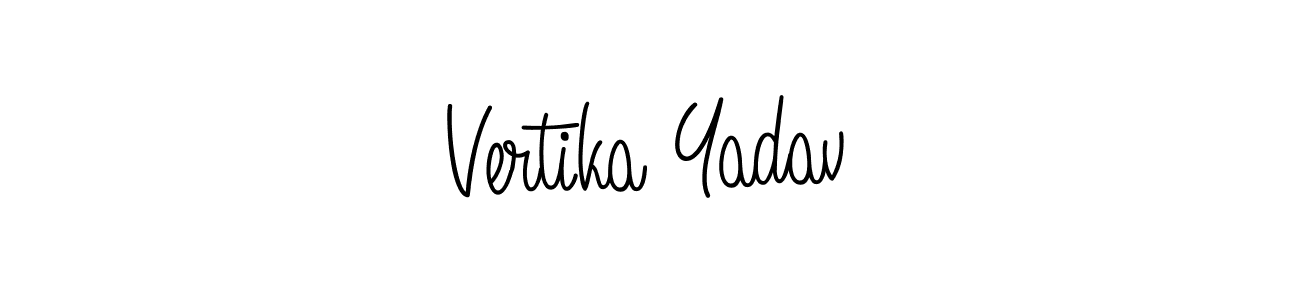 You should practise on your own different ways (Angelique-Rose-font-FFP) to write your name (Vertika Yadav) in signature. don't let someone else do it for you. Vertika Yadav signature style 5 images and pictures png