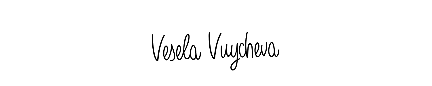 Use a signature maker to create a handwritten signature online. With this signature software, you can design (Angelique-Rose-font-FFP) your own signature for name Vesela Vuycheva. Vesela Vuycheva signature style 5 images and pictures png