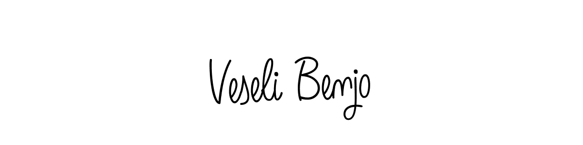 You should practise on your own different ways (Angelique-Rose-font-FFP) to write your name (Veseli Benjo) in signature. don't let someone else do it for you. Veseli Benjo signature style 5 images and pictures png