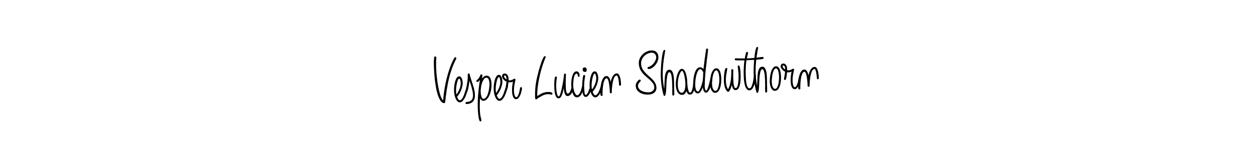 Create a beautiful signature design for name Vesper Lucien Shadowthorn. With this signature (Angelique-Rose-font-FFP) fonts, you can make a handwritten signature for free. Vesper Lucien Shadowthorn signature style 5 images and pictures png