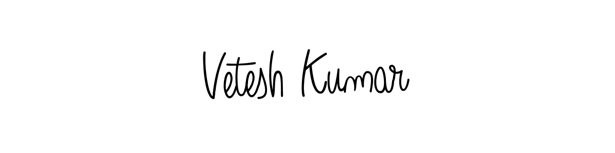 You should practise on your own different ways (Angelique-Rose-font-FFP) to write your name (Vetesh Kumar) in signature. don't let someone else do it for you. Vetesh Kumar signature style 5 images and pictures png