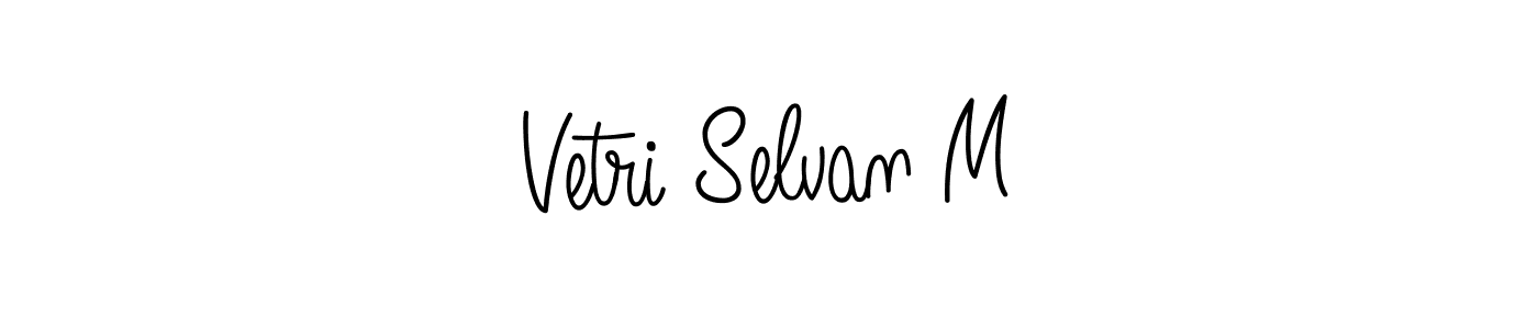 How to Draw Vetri Selvan M signature style? Angelique-Rose-font-FFP is a latest design signature styles for name Vetri Selvan M. Vetri Selvan M signature style 5 images and pictures png