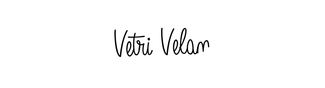 How to make Vetri Velan name signature. Use Angelique-Rose-font-FFP style for creating short signs online. This is the latest handwritten sign. Vetri Velan signature style 5 images and pictures png