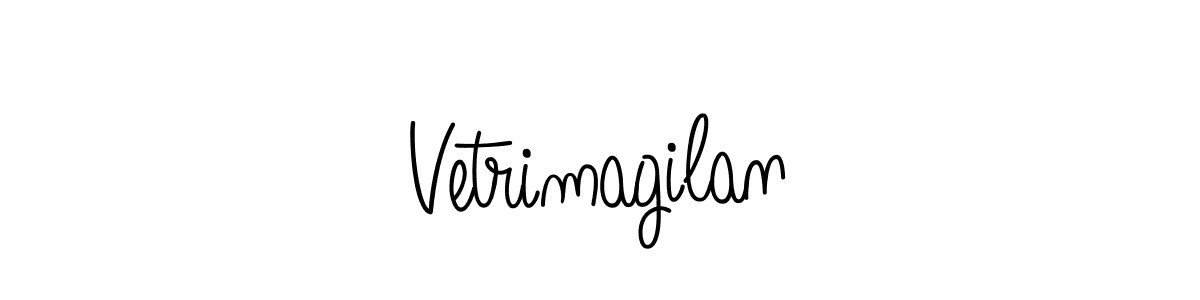 You should practise on your own different ways (Angelique-Rose-font-FFP) to write your name (Vetrimagilan) in signature. don't let someone else do it for you. Vetrimagilan signature style 5 images and pictures png
