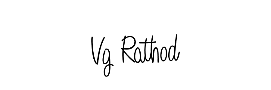 How to make Vg Rathod name signature. Use Angelique-Rose-font-FFP style for creating short signs online. This is the latest handwritten sign. Vg Rathod signature style 5 images and pictures png