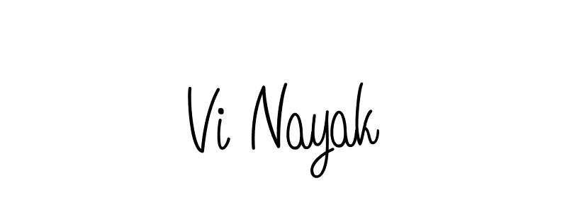 Use a signature maker to create a handwritten signature online. With this signature software, you can design (Angelique-Rose-font-FFP) your own signature for name Vi Nayak. Vi Nayak signature style 5 images and pictures png