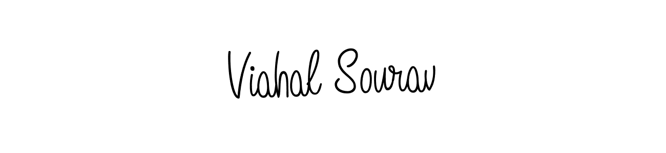 if you are searching for the best signature style for your name Viahal Sourav. so please give up your signature search. here we have designed multiple signature styles  using Angelique-Rose-font-FFP. Viahal Sourav signature style 5 images and pictures png