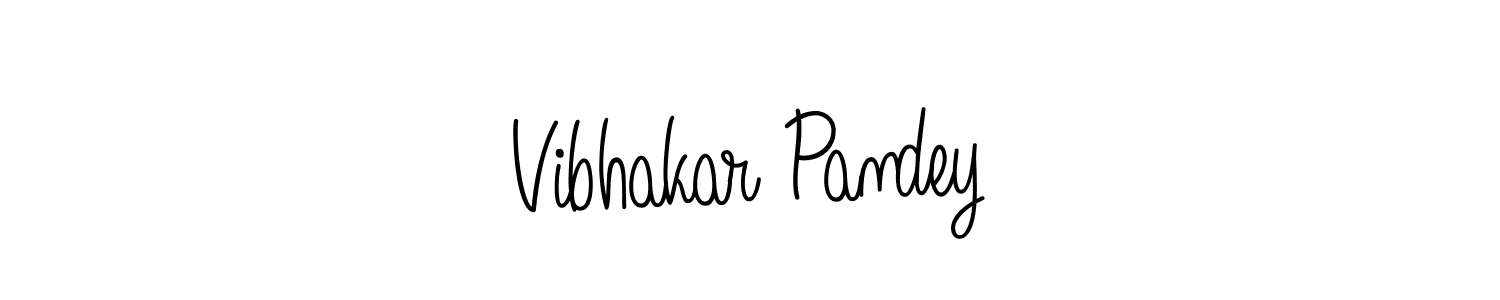 The best way (Angelique-Rose-font-FFP) to make a short signature is to pick only two or three words in your name. The name Vibhakar Pandey include a total of six letters. For converting this name. Vibhakar Pandey signature style 5 images and pictures png