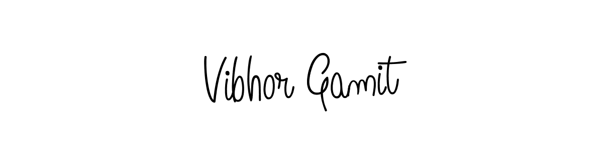 Vibhor Gamit stylish signature style. Best Handwritten Sign (Angelique-Rose-font-FFP) for my name. Handwritten Signature Collection Ideas for my name Vibhor Gamit. Vibhor Gamit signature style 5 images and pictures png