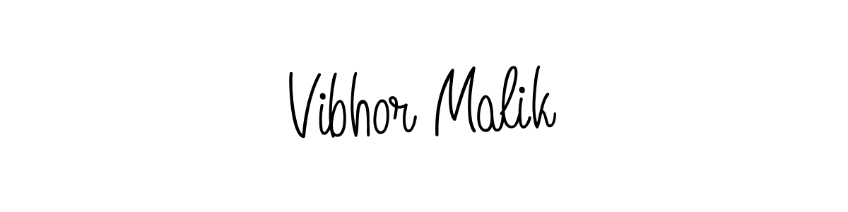 Create a beautiful signature design for name Vibhor Malik. With this signature (Angelique-Rose-font-FFP) fonts, you can make a handwritten signature for free. Vibhor Malik signature style 5 images and pictures png