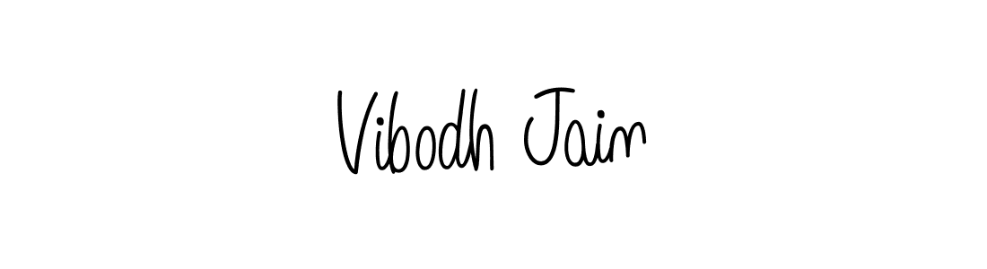 Use a signature maker to create a handwritten signature online. With this signature software, you can design (Angelique-Rose-font-FFP) your own signature for name Vibodh Jain. Vibodh Jain signature style 5 images and pictures png