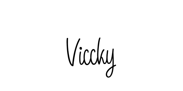 Design your own signature with our free online signature maker. With this signature software, you can create a handwritten (Angelique-Rose-font-FFP) signature for name Viccky. Viccky signature style 5 images and pictures png