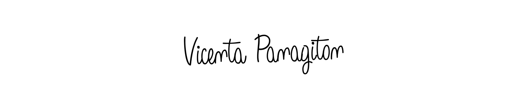 Vicenta Panagiton stylish signature style. Best Handwritten Sign (Angelique-Rose-font-FFP) for my name. Handwritten Signature Collection Ideas for my name Vicenta Panagiton. Vicenta Panagiton signature style 5 images and pictures png