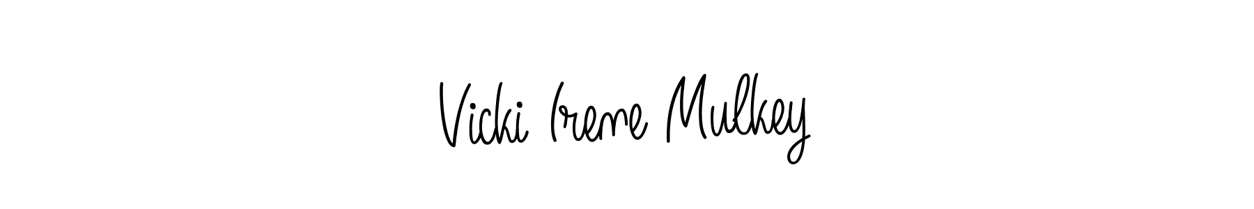 Make a beautiful signature design for name Vicki Irene Mulkey. With this signature (Angelique-Rose-font-FFP) style, you can create a handwritten signature for free. Vicki Irene Mulkey signature style 5 images and pictures png
