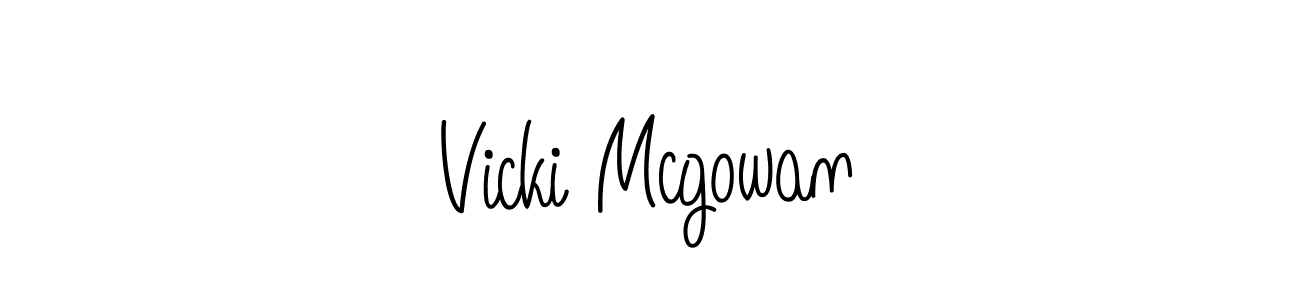 Use a signature maker to create a handwritten signature online. With this signature software, you can design (Angelique-Rose-font-FFP) your own signature for name Vicki Mcgowan. Vicki Mcgowan signature style 5 images and pictures png