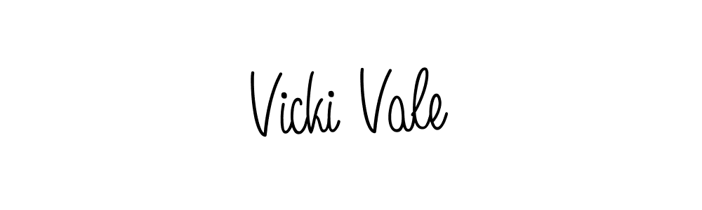 You should practise on your own different ways (Angelique-Rose-font-FFP) to write your name (Vicki Vale) in signature. don't let someone else do it for you. Vicki Vale signature style 5 images and pictures png