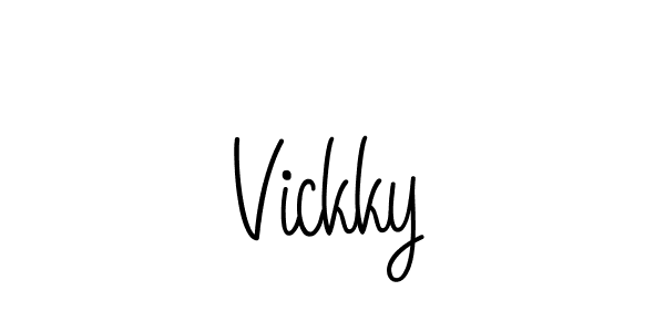 The best way (Angelique-Rose-font-FFP) to make a short signature is to pick only two or three words in your name. The name Vickky include a total of six letters. For converting this name. Vickky signature style 5 images and pictures png