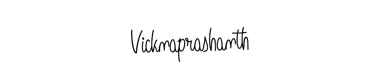 Make a beautiful signature design for name Vicknaprashanth. With this signature (Angelique-Rose-font-FFP) style, you can create a handwritten signature for free. Vicknaprashanth signature style 5 images and pictures png