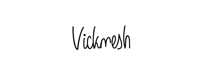 Vicknesh stylish signature style. Best Handwritten Sign (Angelique-Rose-font-FFP) for my name. Handwritten Signature Collection Ideas for my name Vicknesh. Vicknesh signature style 5 images and pictures png