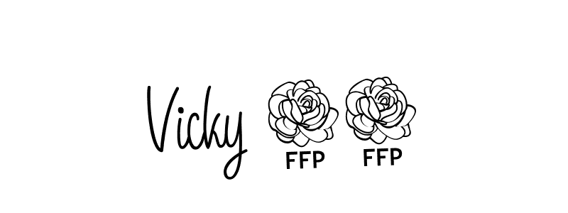 You should practise on your own different ways (Angelique-Rose-font-FFP) to write your name (Vicky 46) in signature. don't let someone else do it for you. Vicky 46 signature style 5 images and pictures png