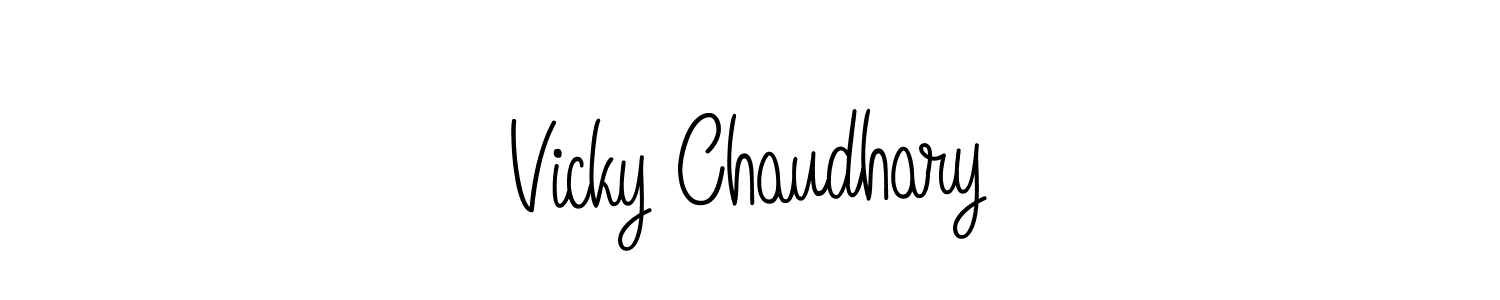 Make a beautiful signature design for name Vicky Chaudhary. With this signature (Angelique-Rose-font-FFP) style, you can create a handwritten signature for free. Vicky Chaudhary signature style 5 images and pictures png