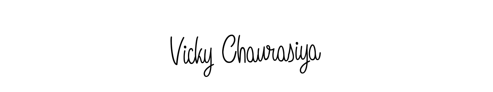 Use a signature maker to create a handwritten signature online. With this signature software, you can design (Angelique-Rose-font-FFP) your own signature for name Vicky Chaurasiya. Vicky Chaurasiya signature style 5 images and pictures png