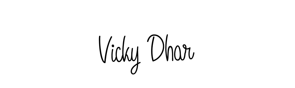 Vicky Dhar stylish signature style. Best Handwritten Sign (Angelique-Rose-font-FFP) for my name. Handwritten Signature Collection Ideas for my name Vicky Dhar. Vicky Dhar signature style 5 images and pictures png