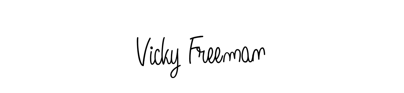 Vicky Freeman stylish signature style. Best Handwritten Sign (Angelique-Rose-font-FFP) for my name. Handwritten Signature Collection Ideas for my name Vicky Freeman. Vicky Freeman signature style 5 images and pictures png