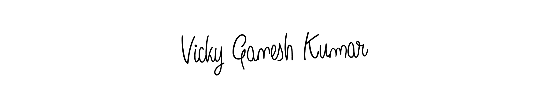 The best way (Angelique-Rose-font-FFP) to make a short signature is to pick only two or three words in your name. The name Vicky Ganesh Kumar include a total of six letters. For converting this name. Vicky Ganesh Kumar signature style 5 images and pictures png