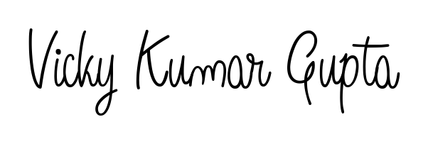 Create a personalized artistic stamp with Vicky Kumar Gupta in Angelique-Rose-font-FFP font. Perfect for visual artists, designers, and influencers. Vicky Kumar Gupta signature style 5 images and pictures png