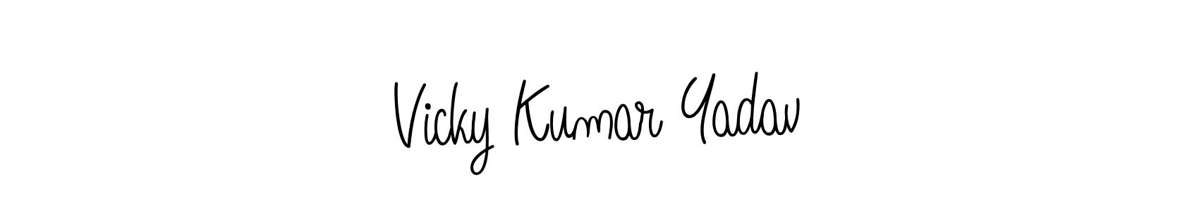 How to make Vicky Kumar Yadav name signature. Use Angelique-Rose-font-FFP style for creating short signs online. This is the latest handwritten sign. Vicky Kumar Yadav signature style 5 images and pictures png