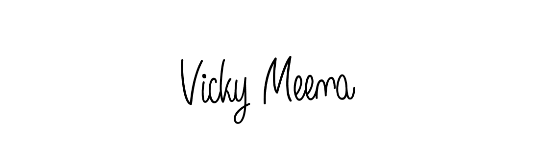 Vicky Meena stylish signature style. Best Handwritten Sign (Angelique-Rose-font-FFP) for my name. Handwritten Signature Collection Ideas for my name Vicky Meena. Vicky Meena signature style 5 images and pictures png