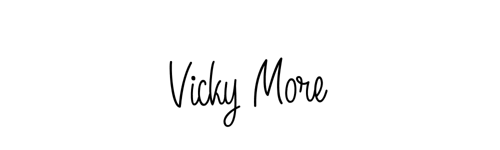 Vicky More stylish signature style. Best Handwritten Sign (Angelique-Rose-font-FFP) for my name. Handwritten Signature Collection Ideas for my name Vicky More. Vicky More signature style 5 images and pictures png