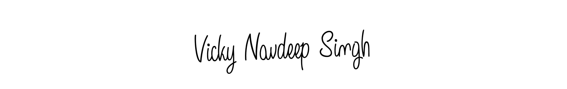 Create a beautiful signature design for name Vicky Navdeep Singh. With this signature (Angelique-Rose-font-FFP) fonts, you can make a handwritten signature for free. Vicky Navdeep Singh signature style 5 images and pictures png