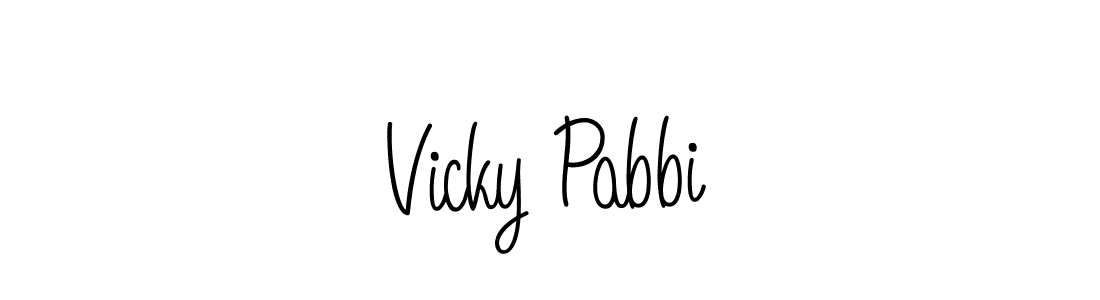 How to make Vicky Pabbi name signature. Use Angelique-Rose-font-FFP style for creating short signs online. This is the latest handwritten sign. Vicky Pabbi signature style 5 images and pictures png