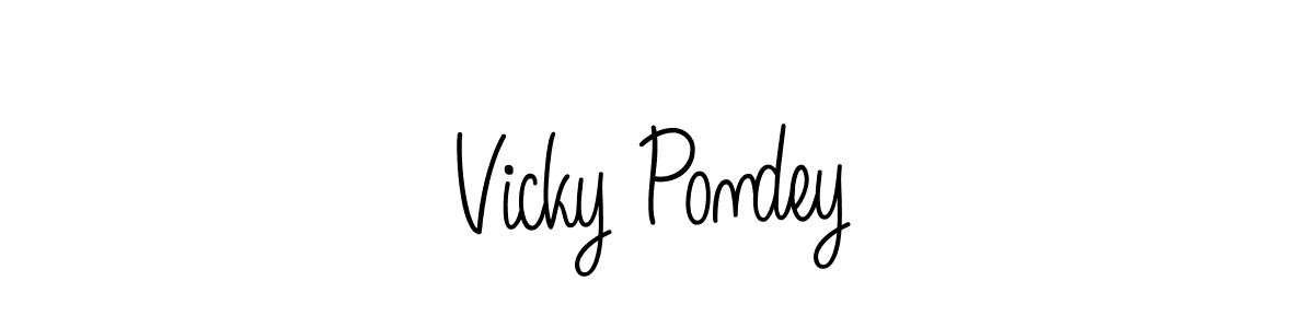 Also we have Vicky Pondey name is the best signature style. Create professional handwritten signature collection using Angelique-Rose-font-FFP autograph style. Vicky Pondey signature style 5 images and pictures png