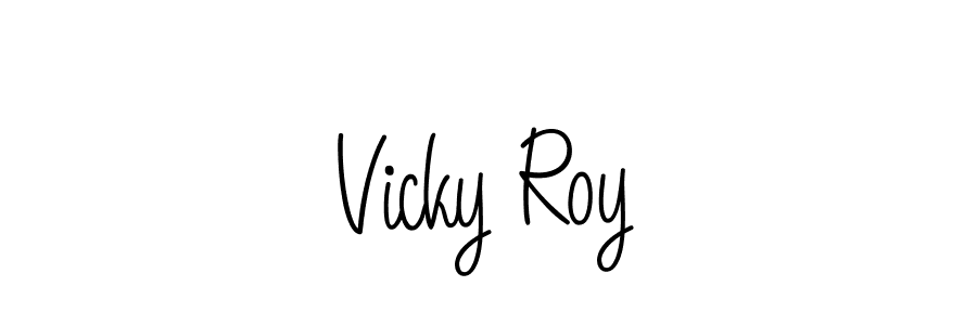 How to make Vicky Roy name signature. Use Angelique-Rose-font-FFP style for creating short signs online. This is the latest handwritten sign. Vicky Roy signature style 5 images and pictures png